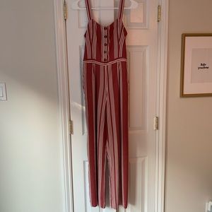 Abercrombie & Fitch Red/White Striped Jumpsuit M